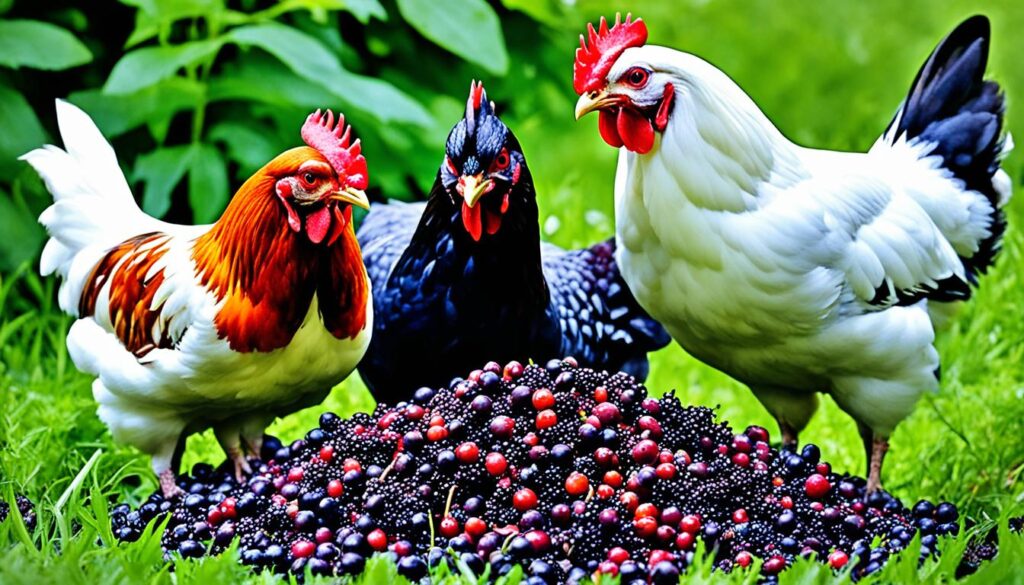 Feeding raw elderberries to chickens