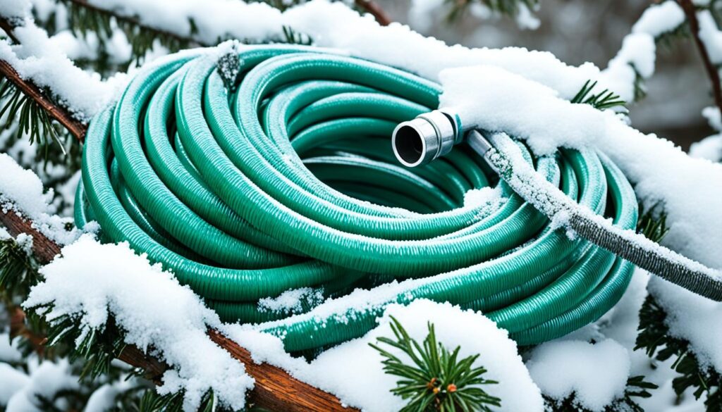 can garden hoses be left outside in winter