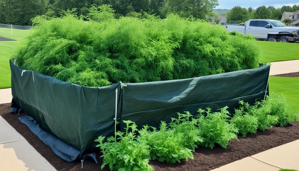 can you put landscaping fabric over weeds