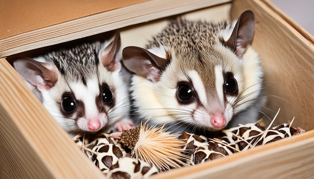 sugar glider and hedgehog