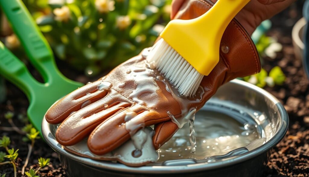 can you wash leather gardening gloves