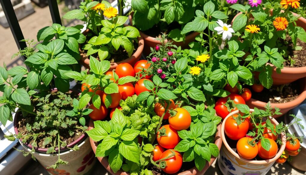 Companion planting in container gardens