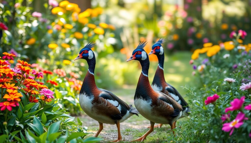 Indian Runner Ducks in the Garden