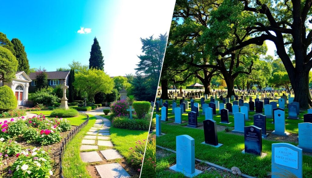 memorial garden vs cemetery