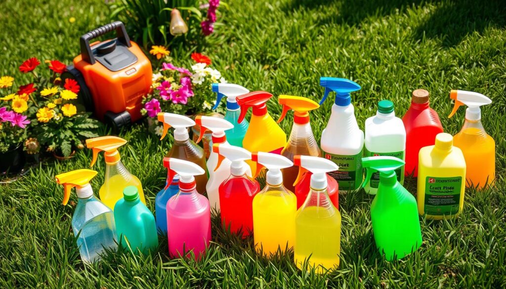 what do lawn care companies spray